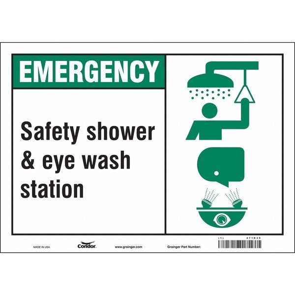Safety Sign, 10 in Height, 14 in Width, Vinyl, Horizontal Rectangle, English, 471D35, CONDOR, Mfr# 471D35