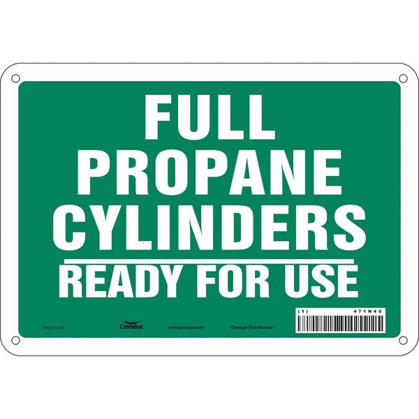 Safety Sign, 7 in Height, 10 in Width, Aluminum, Vertical Rectangle, English, 471N40, CONDOR, Mfr# 471N40