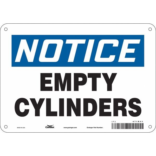 Safety Sign, 7 in Height, 10 in Width, Aluminum, Vertical Rectangle, English, 471R41, CONDOR, Mfr# 471R41
