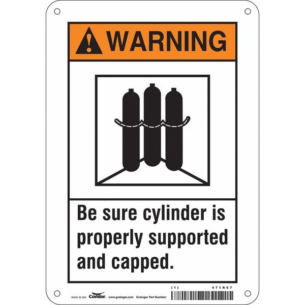 Safety Sign, 10 in Height, 7 in Width, Polyethylene, Horizontal Rectangle, English, 471R67, CONDOR, Mfr# 471R67