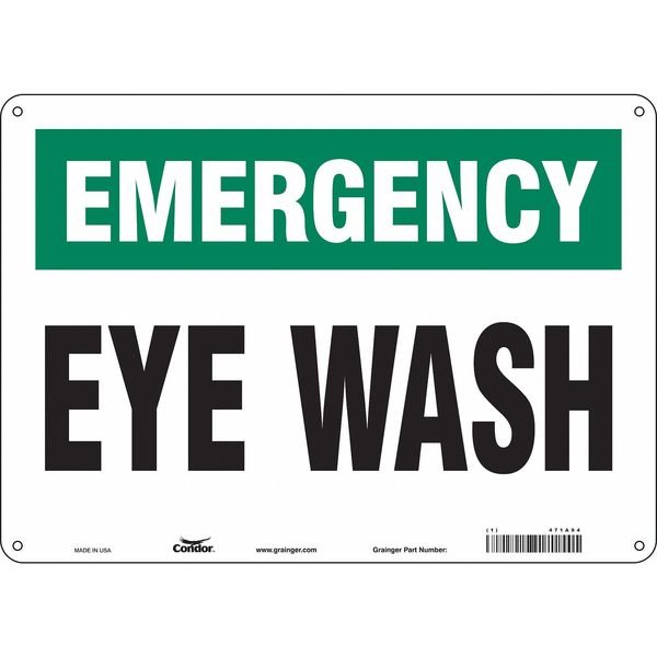 Safety Sign, 10 in Height, 14 in Width, Polyethylene, Horizontal Rectangle, English, 471A94, CONDOR, Mfr# 471A94