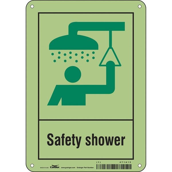 Safety Sign, 10 in Height, 7 in Width, Polyethylene, Horizontal Rectangle, English, 471A15, CONDOR, Mfr# 471A15