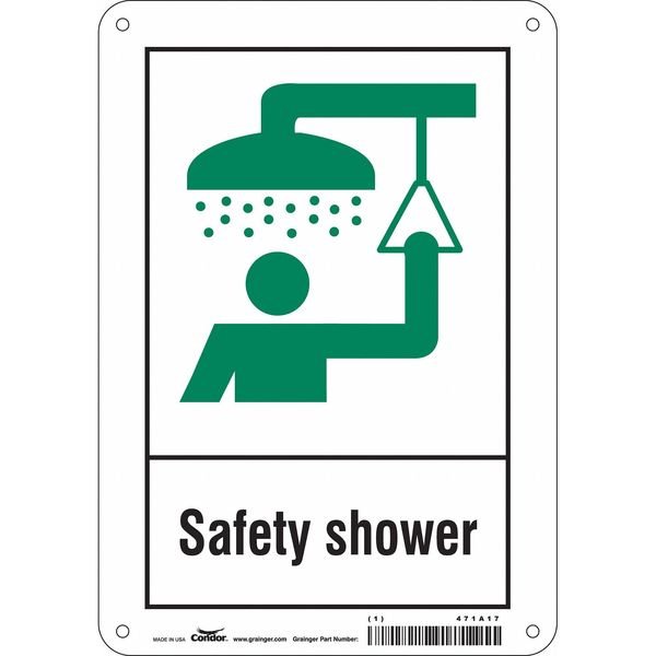 Safety Sign, 10 in Height, 7 in Width, Polyethylene, Horizontal Rectangle, English, 471A17, CONDOR, Mfr# 471A17