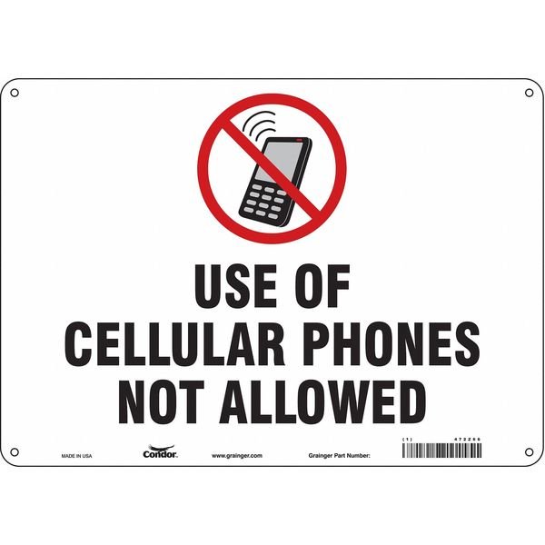 Safety Sign, 10 in Height, 14 in Width, Aluminum, Horizontal Rectangle, English, 472Z66, CONDOR, Mfr# 472Z66