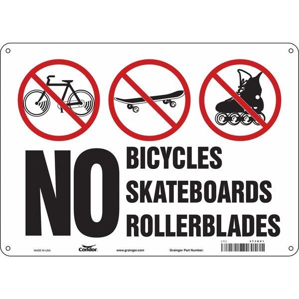 Safety Sign, 10 in Height, 14 in Width, Aluminum, Horizontal Rectangle, English, 473G81, CONDOR, Mfr# 473G81