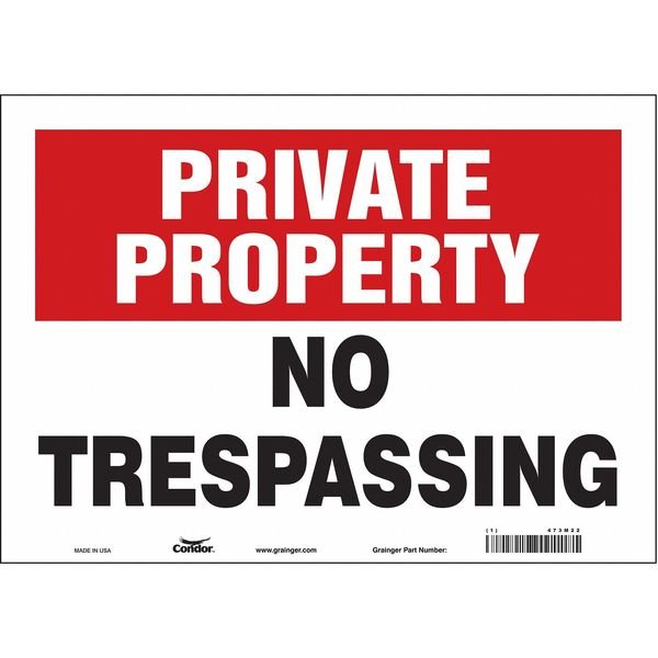 Safety Sign, 10 in Height, 14 in Width, Vinyl, Horizontal Rectangle, English, 473M22, CONDOR, Mfr# 473M22