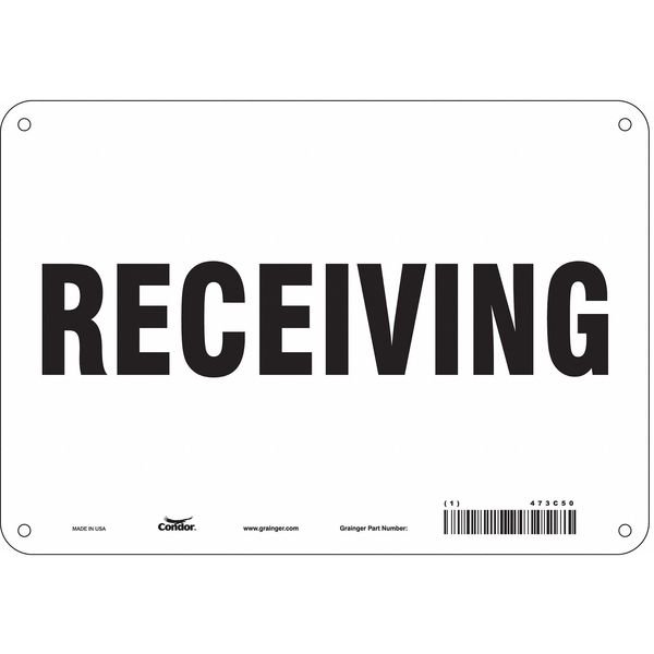 Safety Sign, 7 in Height, 10 in Width, Polyethylene, Vertical Rectangle, English, 473C50, CONDOR, Mfr# 473C50