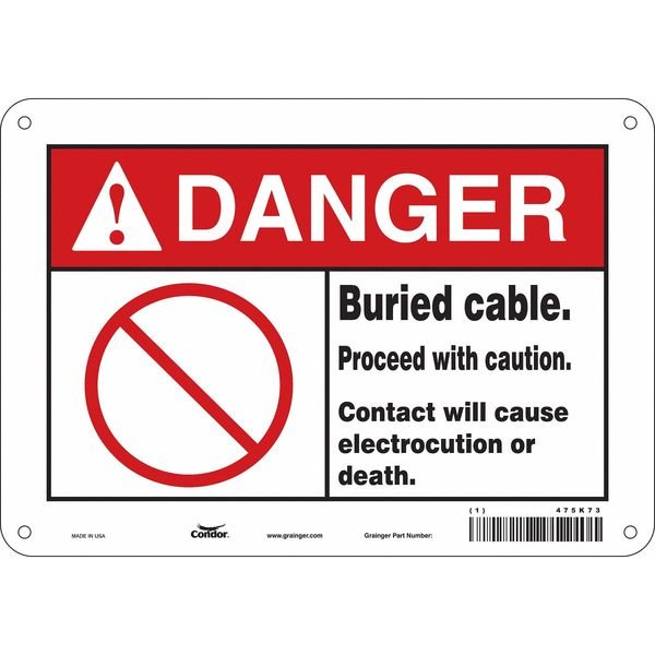 Safety Sign, 7 in Height, 10 in Width, Vinyl, Vertical Rectangle, English, 475K73, CONDOR, Mfr# 475K73