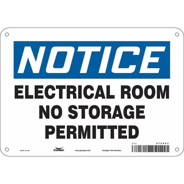 Safety Sign, 7 in Height, 10 in Width, Aluminum, Vertical Rectangle, English, 475U07, CONDOR, Mfr# 475U07