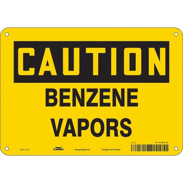 Safety Sign, 7 in Height, 10 in Width, Vinyl, Vertical Rectangle, English, 475W95, CONDOR, Mfr# 475W95