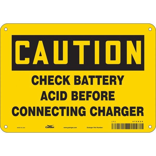 Chemical Sign, 7 in H, 10 in W, Vertical Rectangle, English, 475X25, CONDOR, Mfr# 475X25