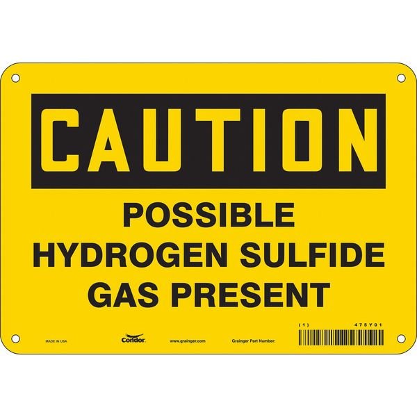 Safety Sign, 7 in Height, 10 in Width, Aluminum, Vertical Rectangle, English, 475Y01, CONDOR, Mfr# 475Y01