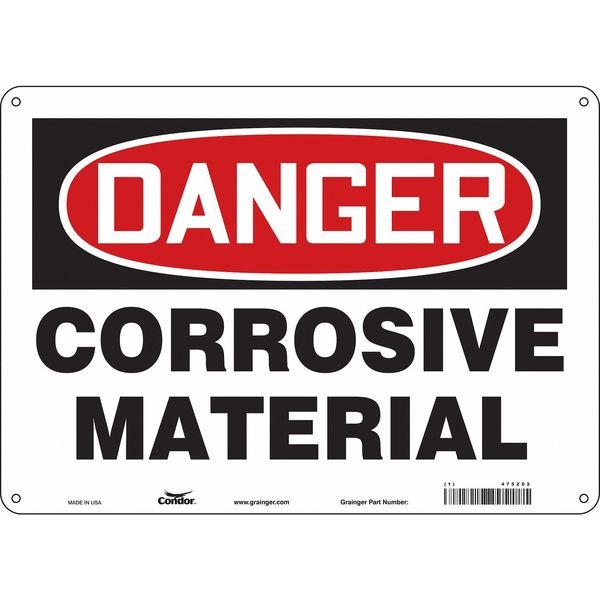 Safety Sign, 10 in Height, 14 in Width, Polyethylene, Horizontal Rectangle, English, 475Z02, Condor, Mfr#: 475Z02