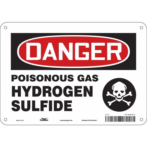 Safety Sign, 7 in Height, 10 in Width, Aluminum, Vertical Rectangle, English, 476D23, Condor, Mfr#: 476D23