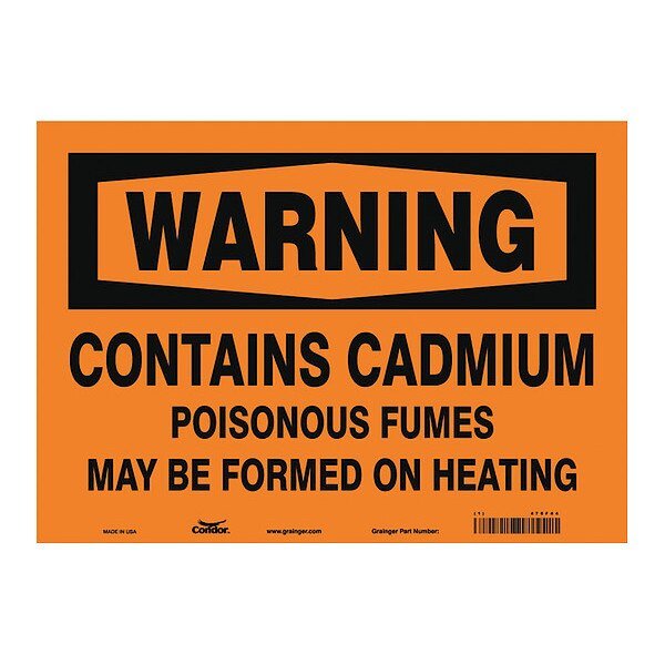 Safety Sign, 10 in Height, 14 in Width, Vinyl, Horizontal Rectangle, English, 476F44, CONDOR, Mfr# 476F44