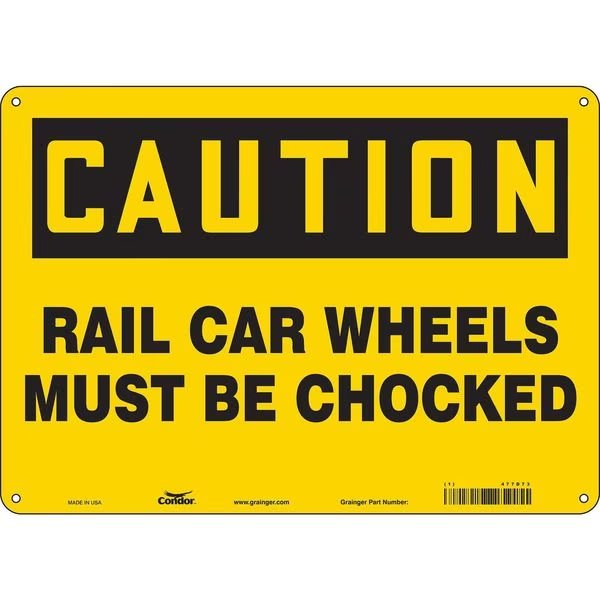Safety Sign, 10 in Height, 14 in Width, Polyethylene, Horizontal Rectangle, English, 477D73, CONDOR, Mfr# 477D73