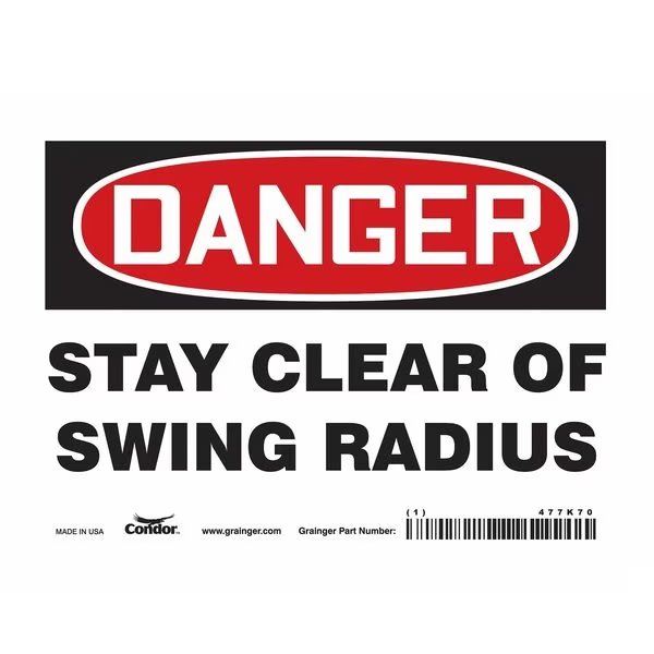Safety Sign, 5 in Height, 7 in Width, Vinyl, Horizontal Rectangle, English, 477K70, CONDOR, Mfr# 477K70
