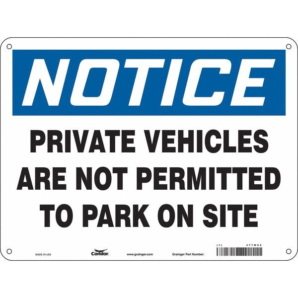Traffic Sign, 18 in Height, 24 in Width, Aluminum, Horizontal Rectangle, English, CONDOR, Mfr# 477M94