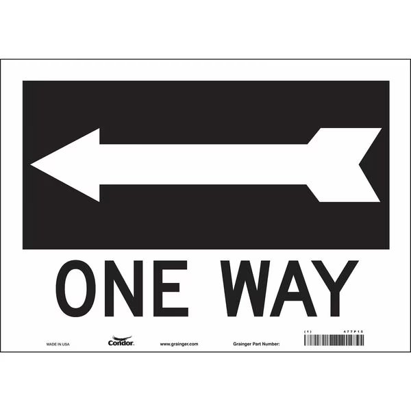 Traffic Sign, 10 in H, 14 in W, Vinyl, Horizontal Rectangle, English, 477P15, CONDOR, Mfr# 477P15
