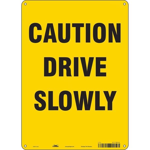 Traffic Sign, 14 in H, 10 in W, Polyethylene, Vertical Rectangle, English, 477R24, Condor, Mfr#: 477R24