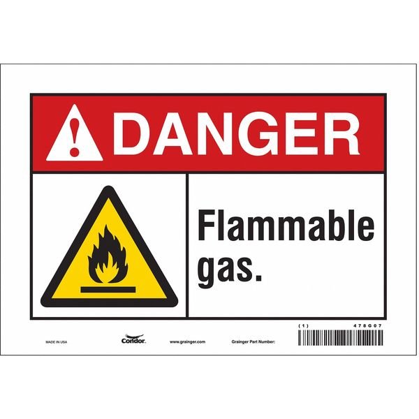 Safety Sign, 7 in Height, 10 in Width, Vinyl, Vertical Rectangle, English, 478G07, CONDOR, Mfr# 478G07