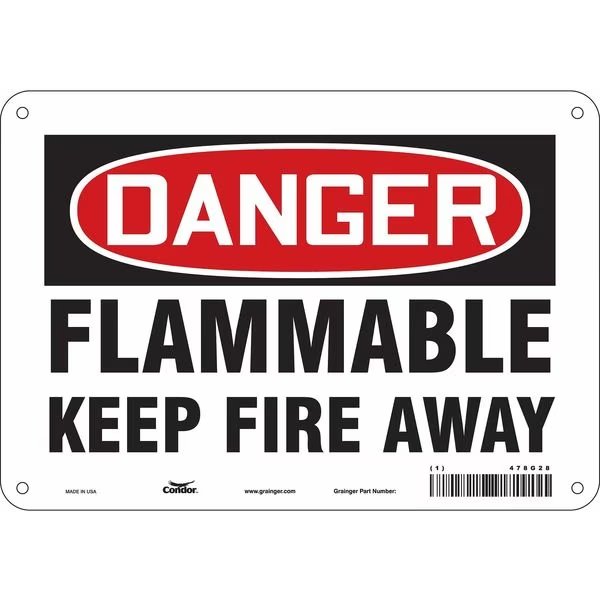 Danger Sign, 7 in H, 10 in W, Polyethylene, Vertical Rectangle, English, 478G28, CONDOR, Mfr# 478G28