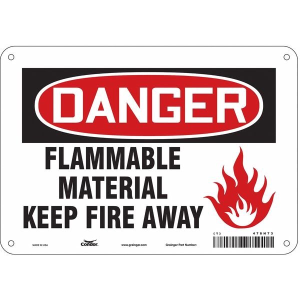 Safety Sign, 7 in Height, 10 in Width, Polyethylene, Vertical Rectangle, English, 478H73, CONDOR, Mfr# 478H73