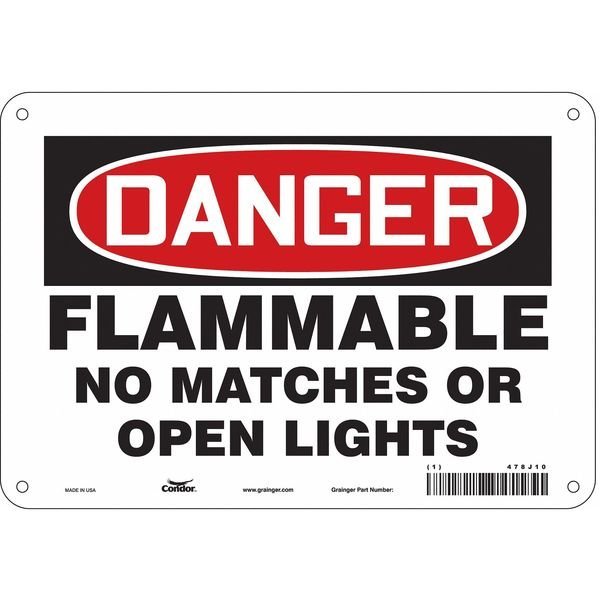 Safety Sign, 7 in Height, 10 in Width, Aluminum, Vertical Rectangle, English, 478J10, CONDOR, Mfr# 478J10