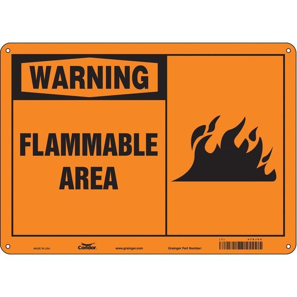 Safety Sign, 10 in Height, 14 in Width, Polyethylene, Horizontal Rectangle, English, 478J65, CONDOR, Mfr# 478J65