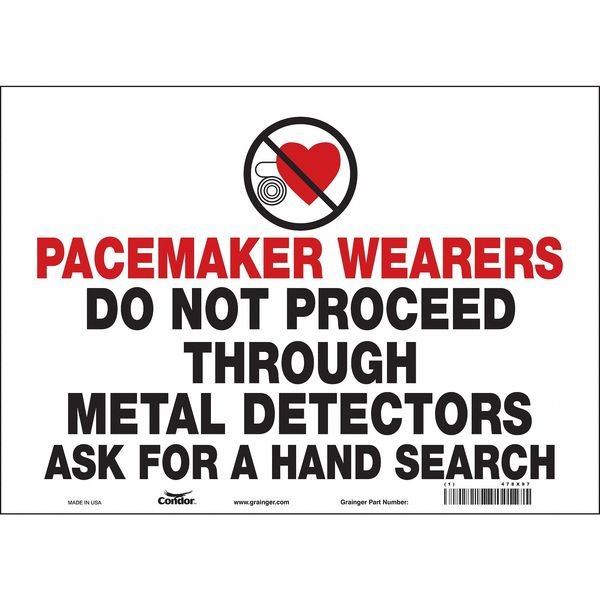 Safety Sign, 10 in Height, 14 in Width, Vinyl, Horizontal Rectangle, English, 478X97, CONDOR, Mfr# 478X97