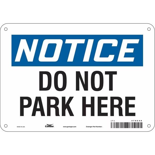 Safety Sign, 7 inx10 in, Polyethylene, 478C48, CONDOR, Mfr# 478C48