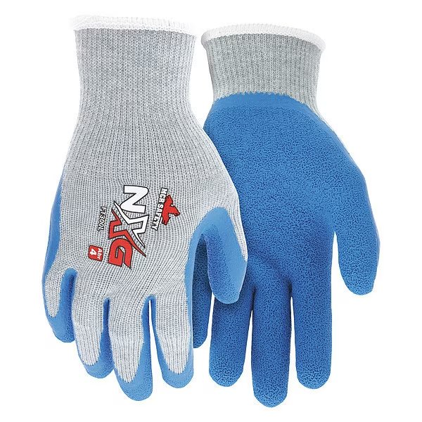Natural Rubber Latex Coated Gloves, 3/4 Dip Coverage, Blue/White, S, PR, MCR SAFETY, Mfr# FG305S