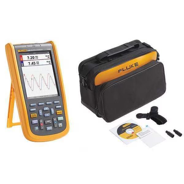 Compact Handheld Oscilloscope, 40 MHz, 2 Channels, 5.7 in Color TFT, Fluke, Mfr#: FLUKE-125B/NA/S