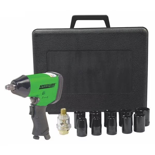 Air Impact Wrench, Light, 90 psi, 7000 rpm, SPEEDAIRE, Mfr# 48MA08