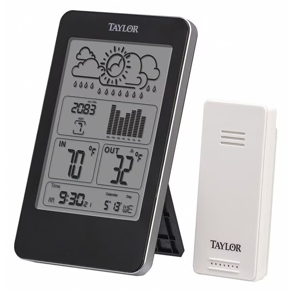 Wireless In/Out Thermometer w/Barometer, Taylor, Mfr#: 1733
