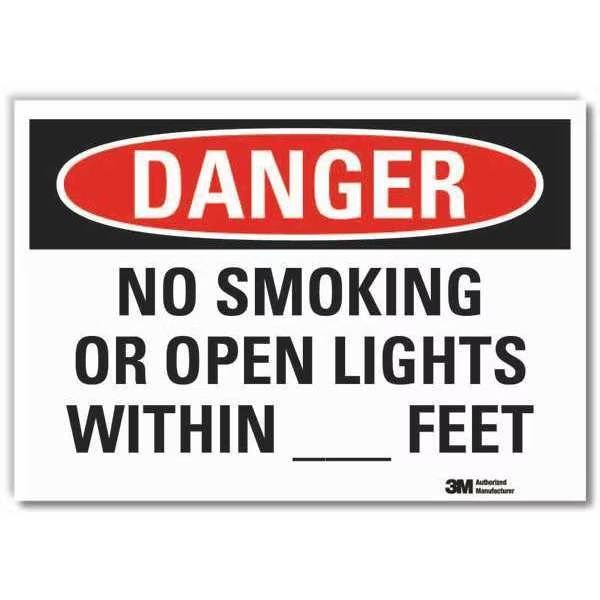 No Smoking Danger Reflective Label, 10