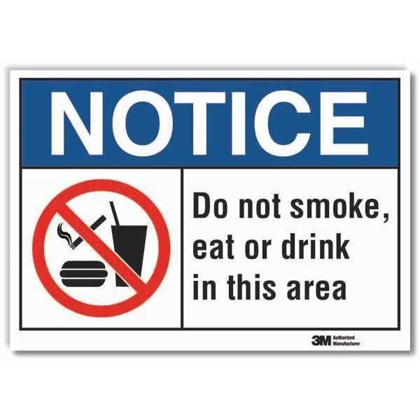 No Smoking Notice Reflective Label, 10