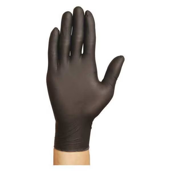 Disposable Gloves, Nitrile, Powder Free, Black, M, 100 PK, CONDOR, Mfr# 48XL33