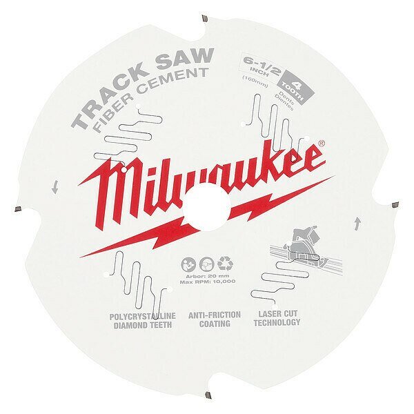 Track Saw Blade, 6 1/2 in Blade, 4 Teeth, MILWAUKEE TOOL, Mfr# 48-40-0670