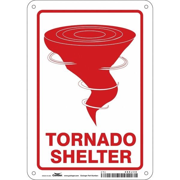 Safety Sign, 10 in Height, 7 in Width, Aluminum, Horizontal Rectangle, English, 480J38, CONDOR, Mfr# 480J38