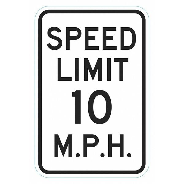 Speed Limit, Speed Control & Radar Speed Traffic Sign, 18 in H, 12 in W, Aluminum, T1-6255-HI_12x18, Lyle, Mfr#: T1-6255-HI_12x18