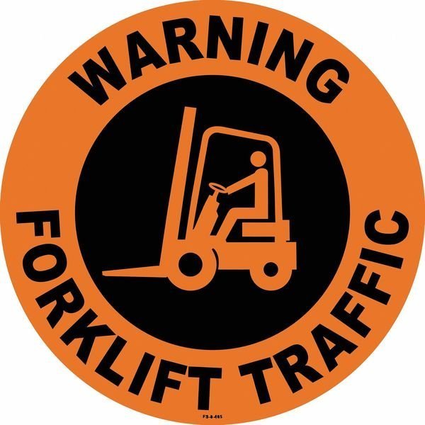 Floor Sign, 8 in H, 8 in W, Vinyl, Circle, English, FS-8-805, STRANCO, Mfr# FS-8-805