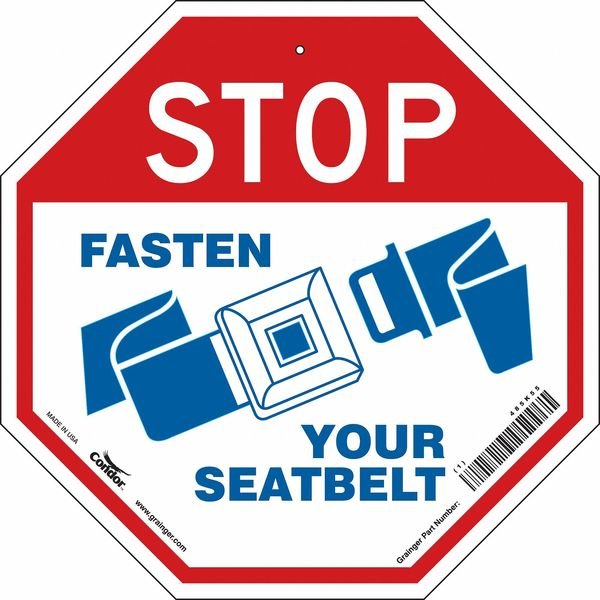 Stop Fasten Seatbelt Sign, 18