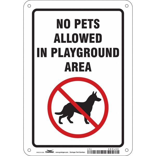 Safety Sign, 10 in Height, 7 in Width, Aluminum, Horizontal Rectangle, English, 485L60, CONDOR, Mfr# 485L60