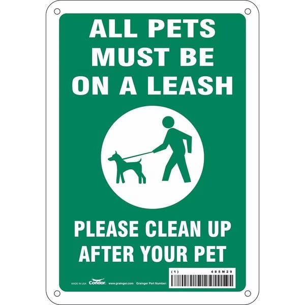 Safety Sign, 10 in Height, 7 in Width, Aluminum, Horizontal Rectangle, English, 485M29, CONDOR, Mfr# 485M29