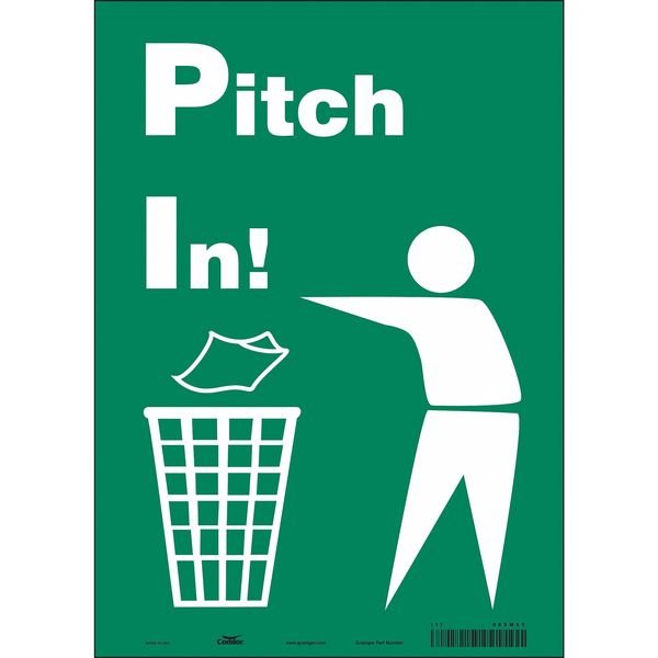Safety Sign, 14 in Height, 10 in Width, Vinyl, Vertical Rectangle, English, 485M61, CONDOR, Mfr# 485M61