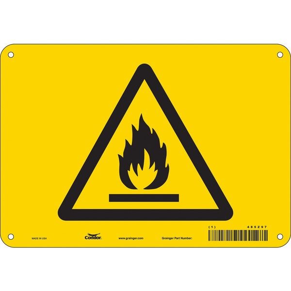 Safety Sign, 7 in Height, 10 in Width, Aluminum, Vertical Rectangle, English, 485Z97, CONDOR, Mfr# 485Z97