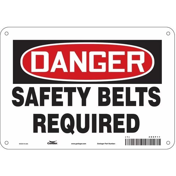 Safety Sign, 7 in Height, 10 in Width, Aluminum, Vertical Rectangle, English, 486F11, CONDOR, Mfr# 486F11