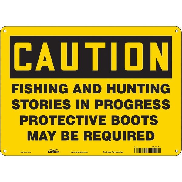Safety Sign, 10 in Height, 14 in Width, Aluminum, Horizontal Rectangle, English, 486P77, CONDOR, Mfr# 486P77