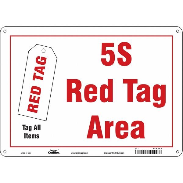 Safety Sign, 10 in Height, 14 in Width, Aluminum, Horizontal Rectangle, English, 486P50, CONDOR, Mfr# 486P50